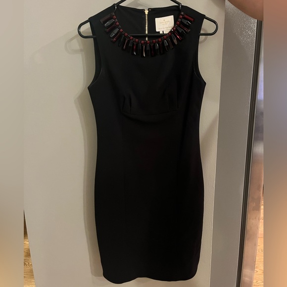 Kate Spade Black Embellished Red Beaded Neckline - Picture 3 of 7